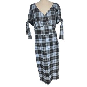 Unique Vintage Plaid Pencil Dress